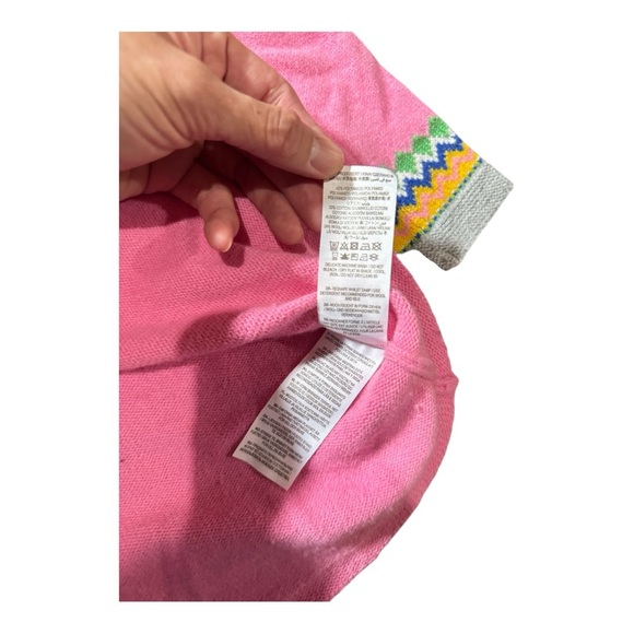 Mini Boden Toddler Girl’s Pink Geometric Print Knit Pullover Sweater Dress 3-4y - Picture 4 of 8